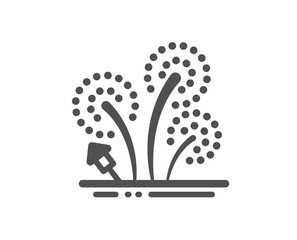 Fireworks icon. Pyrotechnic salute sign. Carnival celebration lights symbol. Classic flat style. Quality design element. Simple fireworks icon. Vector
