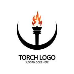 Torch vector icon illustration design template