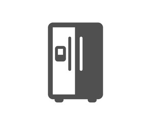 Refrigerator with ice maker icon. Fridge sign. Freezer storage symbol. Classic flat style. Quality design element. Simple refrigerator icon. Vector