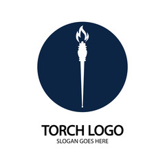 Torch vector icon illustration design template