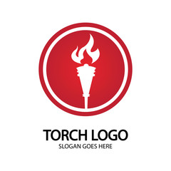 Torch vector icon illustration design template