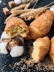 Sugar bagels, macro shot