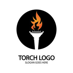 Torch vector icon illustration design template