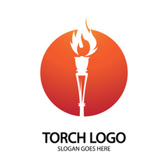 Torch vector icon illustration design template