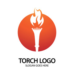 Torch vector icon illustration design template