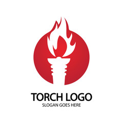Torch vector icon illustration design template