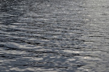 Water waves for nature backgrounds. Waves on the water surface. Relaxation and silence concept