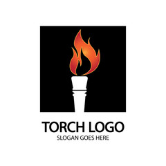 Torch vector icon illustration design template