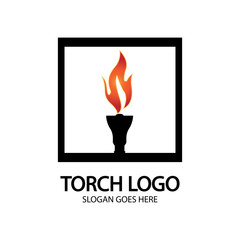 Torch vector icon illustration design template