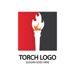 Torch vector icon illustration design template