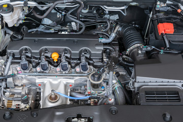 Close up car engine for Isolate background