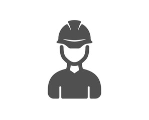 Foreman icon. Engineer or architect sign. Construction helmet symbol. Classic flat style. Quality design element. Simple foreman icon. Vector