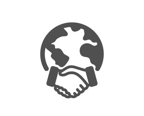Global business icon. International outsourcing sign. Internet marketing symbol. Classic flat style. Quality design element. Simple global business icon. Vector
