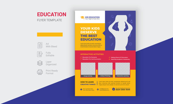 Kids Back To  School Education Flyer Design 