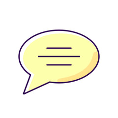 Chat bubble yellow RGB color icon. Empty speech cloud. Blank dialogue balloon with text space. Comment box with copyspace. Isolated vector illustration