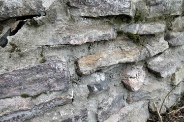 decorative wall of natural stones close-up