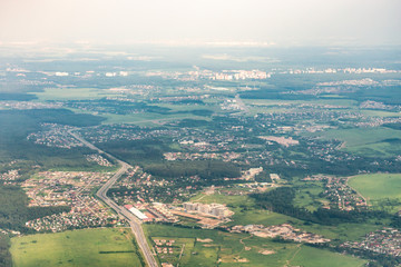 Moscow region from the plane window