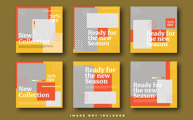 Fashion sale for social media feed template. Social media template vector illustration. Promotion banner template