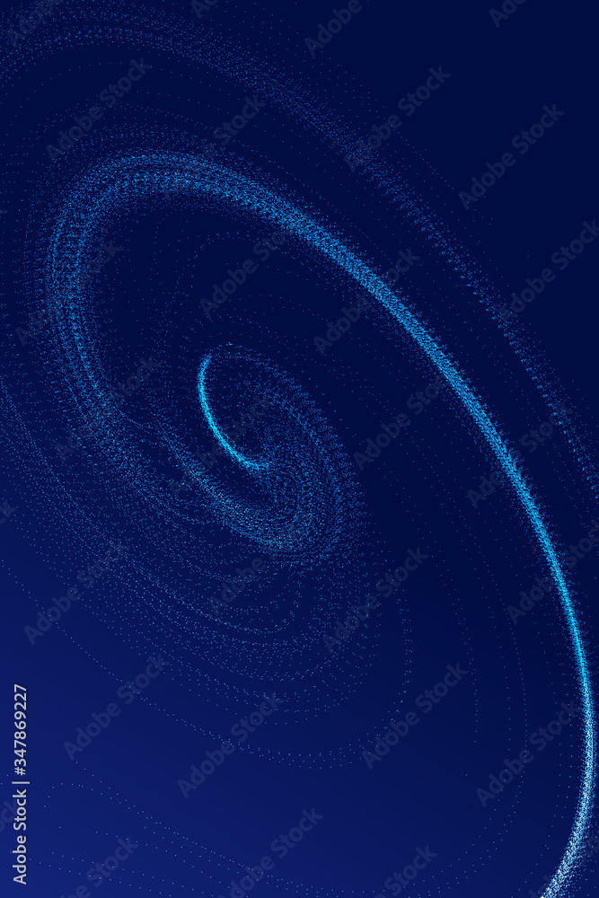 Poster glowing particle flow vortex, internet technology big data background.