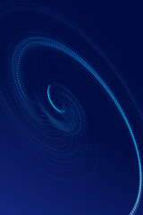  Glowing particle flow vortex, internet technology big data background. 