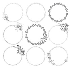 Hand drawn vector illustration - Laurels and wreaths. Design elements