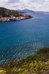 view to the Athens riviera coastline