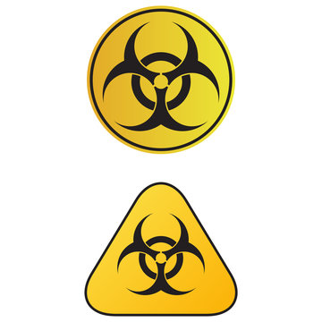 Set Of Yellow Biohazard Icon. Biological Hazard Warning Sign