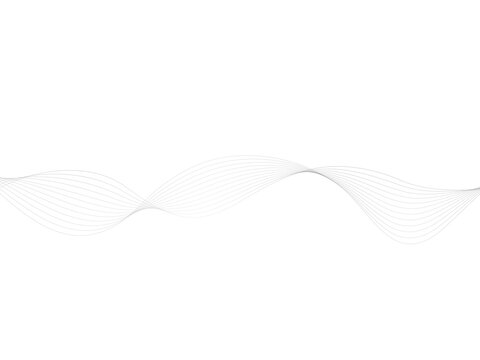Abstract wave element line art vector illustration isolated on white background. Smooth stripe or curved wavy line.