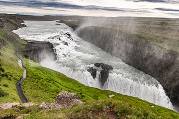 Gullfoss waterfall along the golden circle, Iceland
