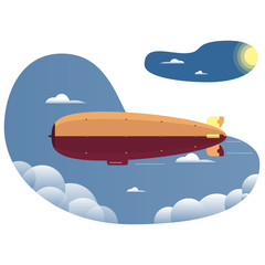 vector illustration of airship