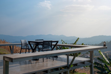 Chair for relaxing on Doi Mon Jam Tourist attractions in Mae Rim District Chiangmai Province Thailand.