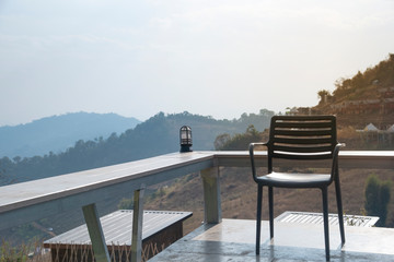 Chair for relaxing on Doi Mon Jam Tourist attractions in Mae Rim District Chiangmai Province Thailand.
