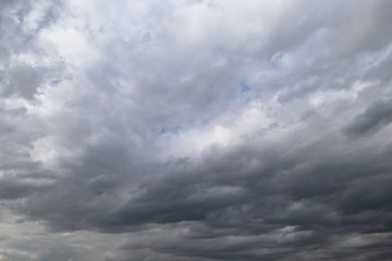 Obraz premium Dark storm clouds before rain used for climate background. Clouds become dark gray before raining.