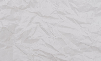 White crumpled paper texture. Abstract paper pattern for background. Close-up.