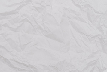 White crumpled paper texture. Abstract paper pattern for background. Close-up.