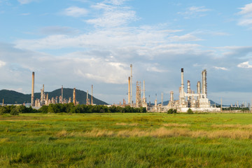 Fototapeta na wymiar Petrochemical industry power station in afternoon of Thailand