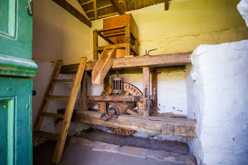 Fototapeta na wymiar Close up image of an antique stone mill