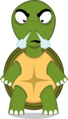 Vector illustration of an angry cartoon turtle
