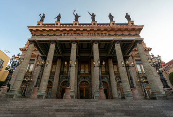Juarez Theater Famous Columns located in Guanajuato Mexico. 