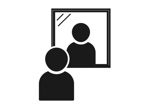 man in front mirror icon 