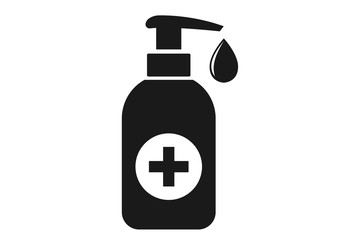 Hand wash icon. Liquid soap bottle icon  