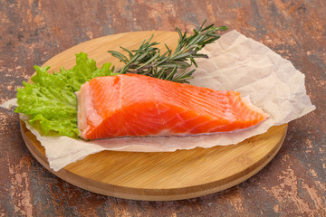 Piece of raw salmon