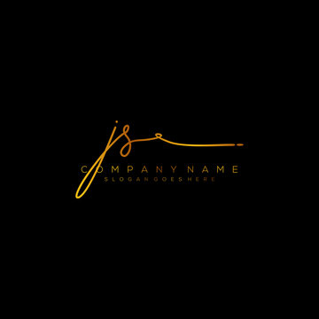 Letter JS Signature Logo Template Vector