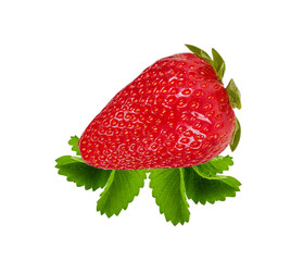 Fresh strawberry isolated on white background with clipping path