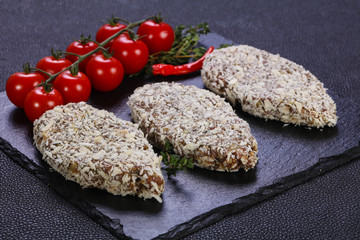 Raw minced lamb cutlet