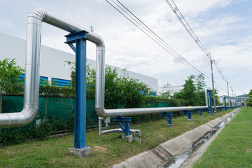 Industrial pipelines in power station facility asia of Thailand
