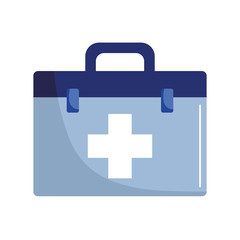 medical kit with cross flat style icon vector design
