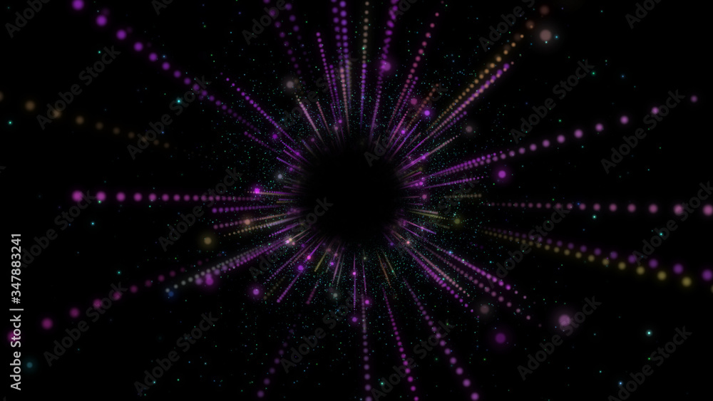Poster Abstract Line Elements Speed Of Light Concept Explosion  Illustration. Starburst Dynamic Rays Sparkling With Deep Energy Texture Background.