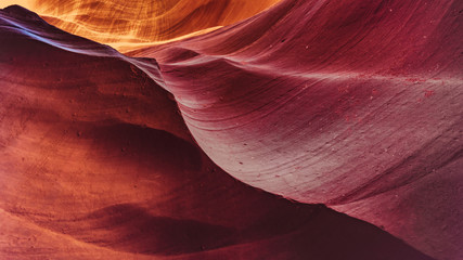 Obraz premium Lower Antelope Canyon curves, Arizona, US. In the heart of Lower Antelope Calyon