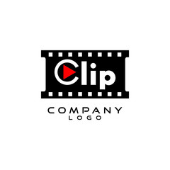 video clip logo design vector
